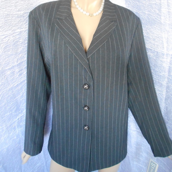 Nwt $90 THE DYANNA B 22W Gray Button Down Jacket - Picture 1 of 4
